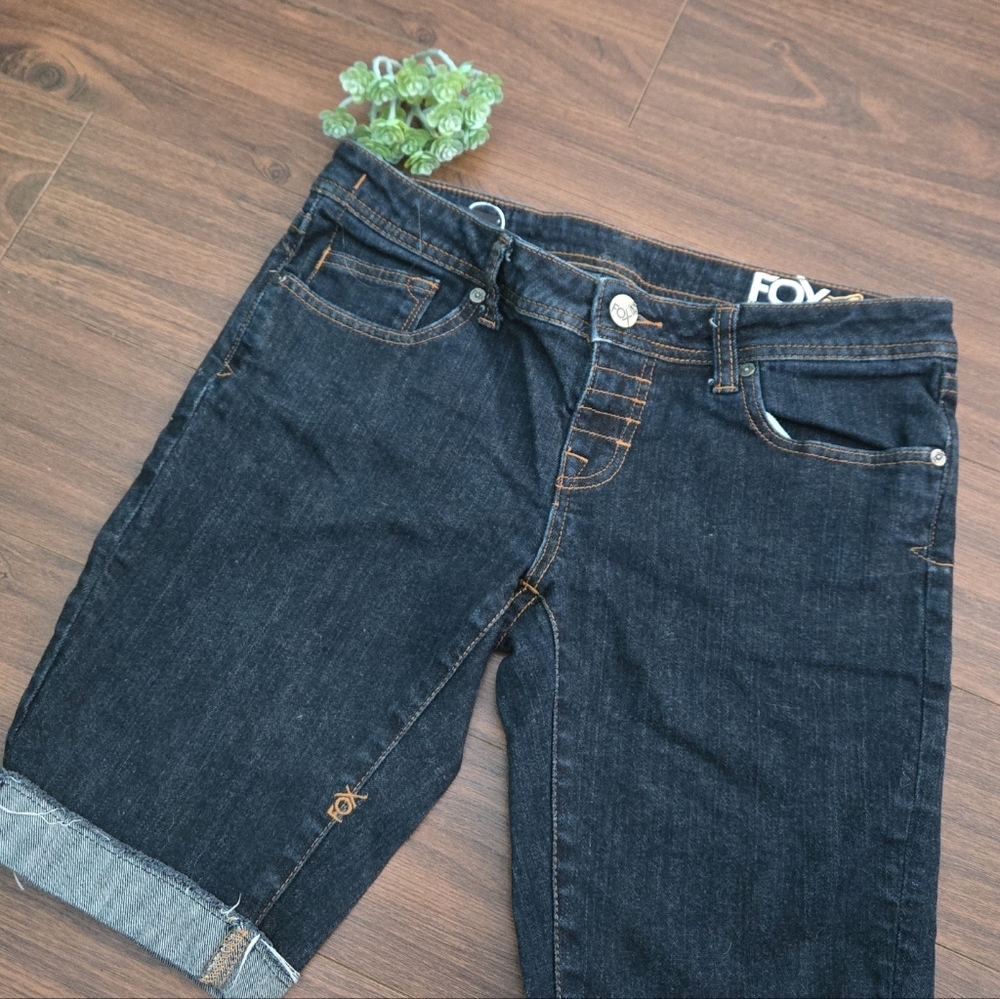 Fox Racing Moto Bermuda Womens Denim Shorts 5 Bike Jeans Summer Y2K
